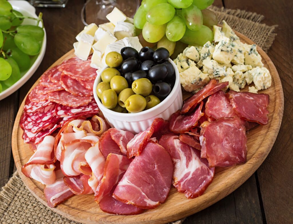 cold cuts and olives